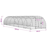 Chicken Coop Silver 600 x 150 x 100 cm Galvanised Steel - Extra Image