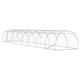 Chicken Coop Silver 800 x 150 x 100 cm Galvanised Steel - Rear View