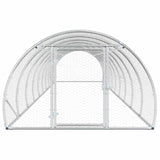 Chicken Coop Silver 1000 x 150 x 100 cm Galvanised Steel - Top-Down View