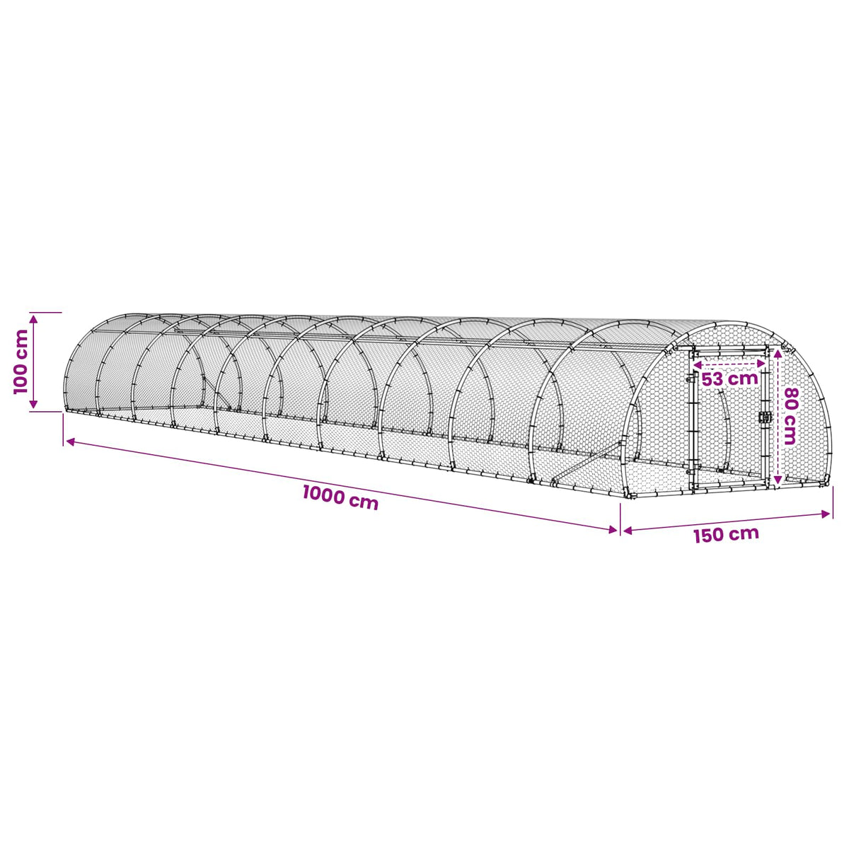 Chicken Coop Silver 1000 x 150 x 100 cm Galvanised Steel