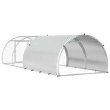 Chicken Coop Silver 400 x 150 x 100 cm Galvanised Steel - Rear View
