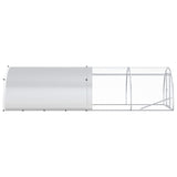 Chicken Coop Silver 400 x 150 x 100 cm Galvanised Steel - 45-Degree Angle