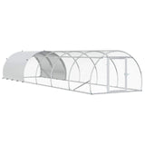 Chicken Coop Silver 600 x 150 x 100 cm Galvanised Steel - Front View