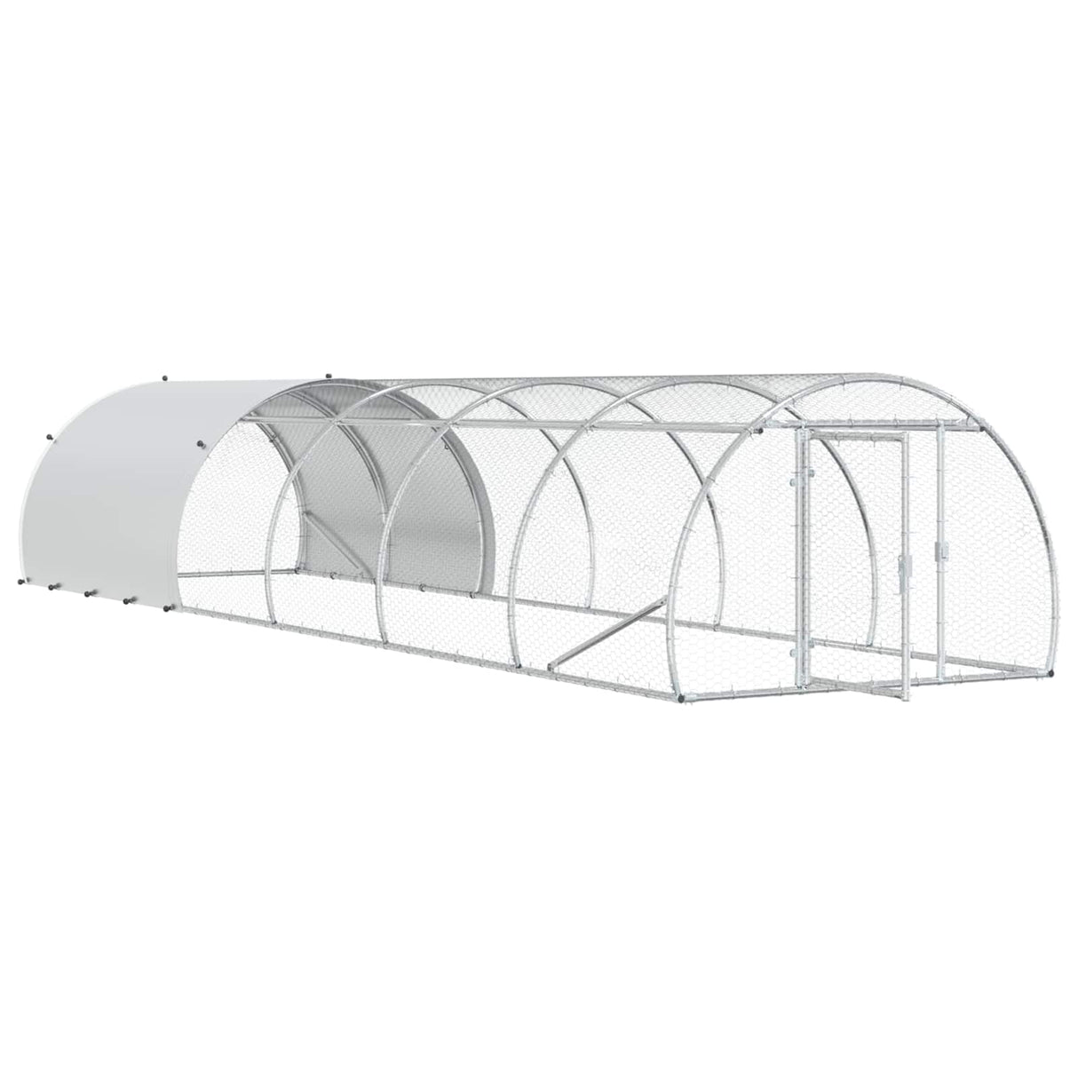 Chicken Coop Silver 600 x 150 x 100 cm Galvanised Steel