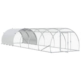 Chicken Coop Silver 600 x 150 x 100 cm Galvanised Steel - Side View