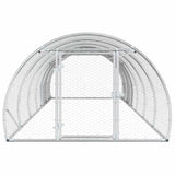 Chicken Coop Silver 600 x 150 x 100 cm Galvanised Steel - Top-Down View