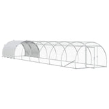 Chicken Coop Silver 800 x 150 x 100 cm Galvanised Steel - Side View