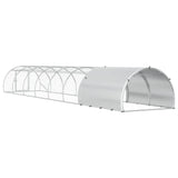 Chicken Coop Silver 800 x 150 x 100 cm Galvanised Steel - Rear View