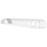 Chicken Coop Silver 1200 x 150 x 100 cm Galvanised Steel - Side View
