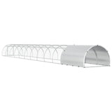 Chicken Coop Silver 1200 x 150 x 100 cm Galvanised Steel - Rear View