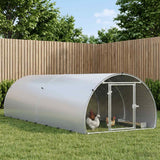 Chicken Coop Silver 400 x 150 x 100 cm Galvanised Steel