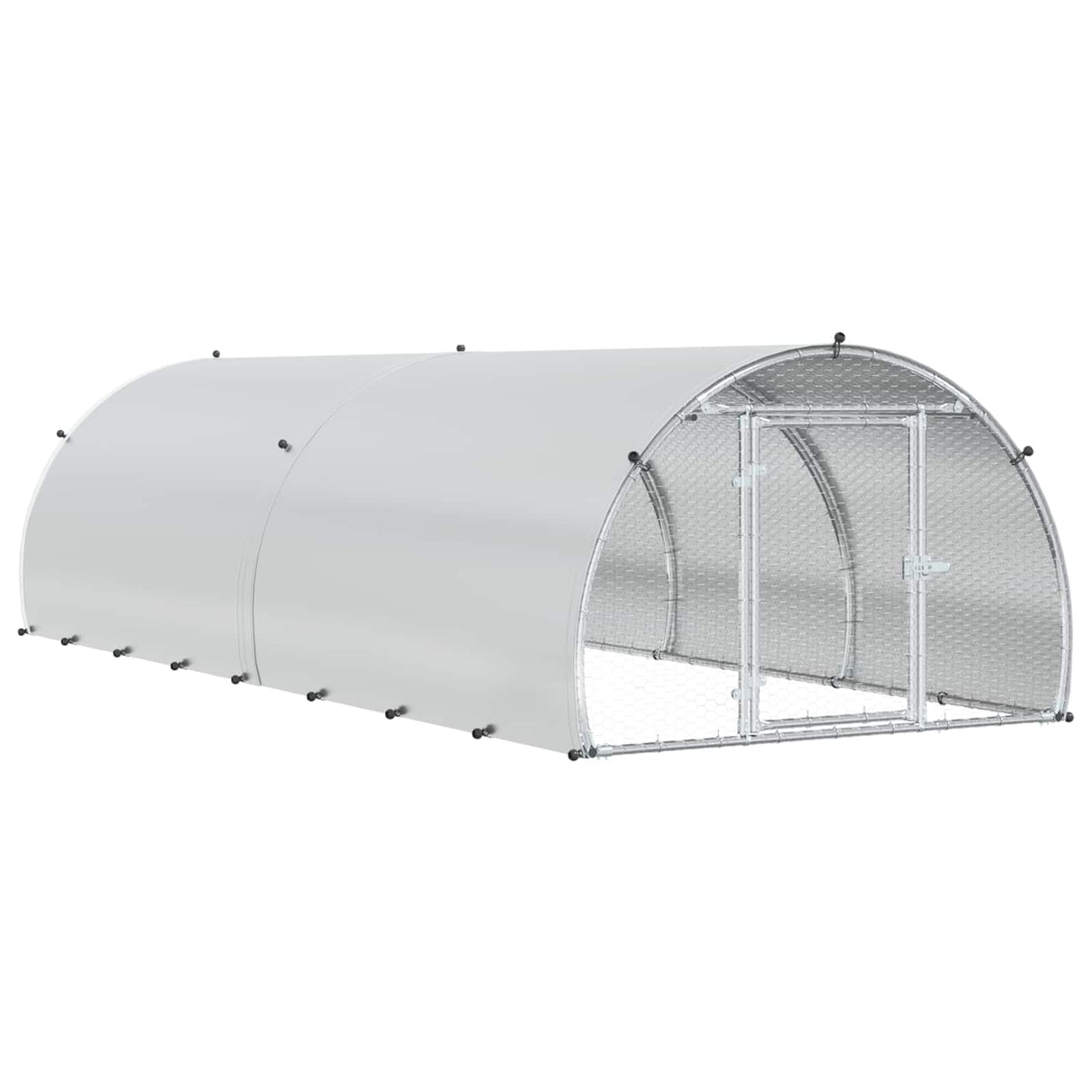 Chicken Coop Silver 400 x 150 x 100 cm Galvanised Steel