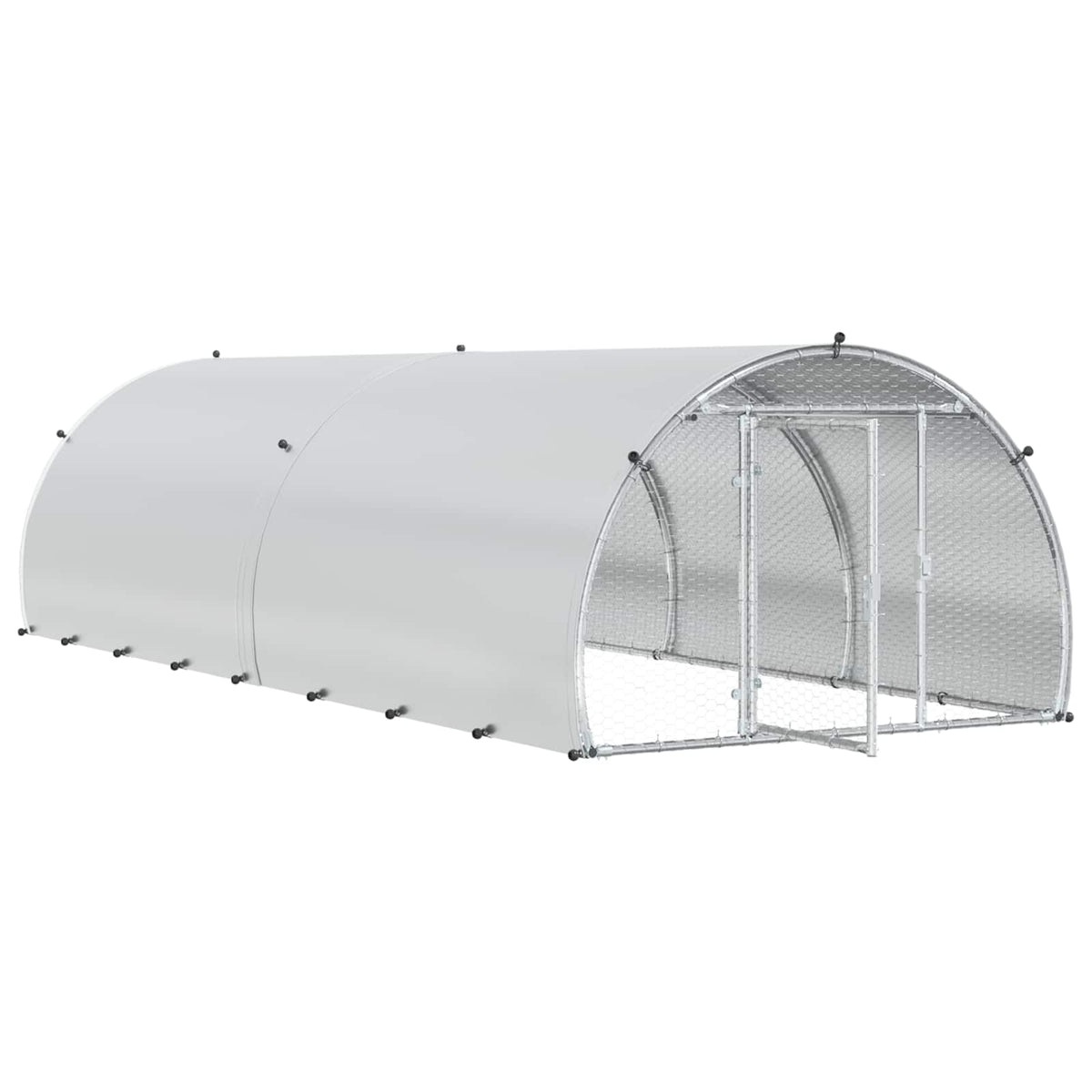 Chicken Coop Silver 400 x 150 x 100 cm Galvanised Steel