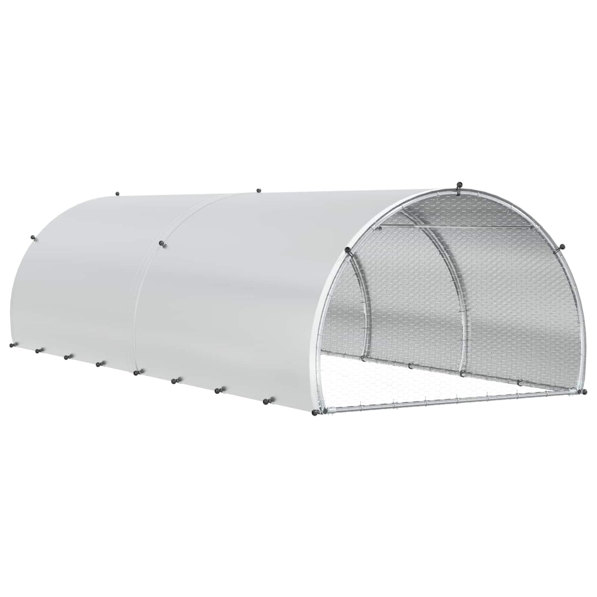 Chicken Coop Silver 400 x 150 x 100 cm Galvanised Steel