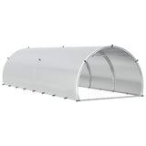 Chicken Coop Silver 400 x 150 x 100 cm Galvanised Steel - Rear View