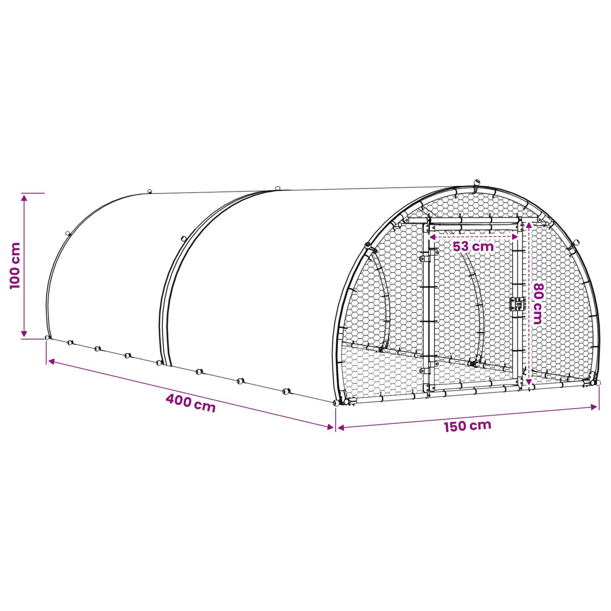 Chicken Coop Silver 400 x 150 x 100 cm Galvanised Steel