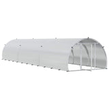 Chicken Coop Silver 600 x 150 x 100 cm Galvanised Steel - Side View