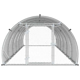 Chicken Coop Silver 600 x 150 x 100 cm Galvanised Steel - Top-Down View