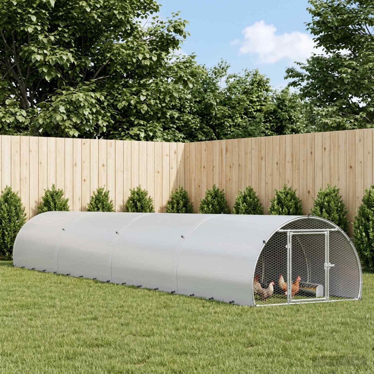 Chicken Coop Silver 800 x 150 x 100 cm Galvanised Steel