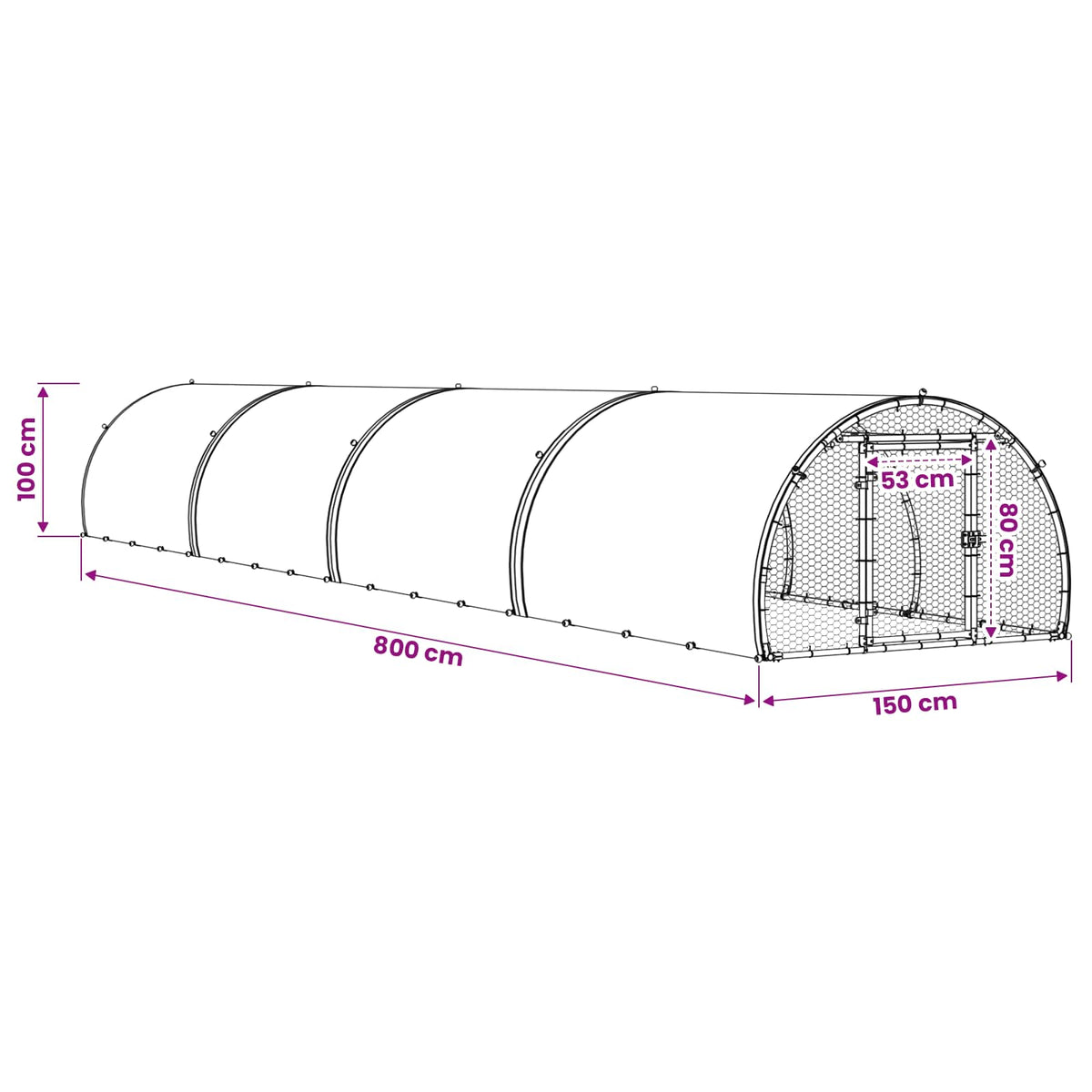 Chicken Coop Silver 800 x 150 x 100 cm Galvanised Steel