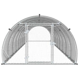 Chicken Coop Silver 1000 x 150 x 100 cm Galvanised Steel - Top-Down View