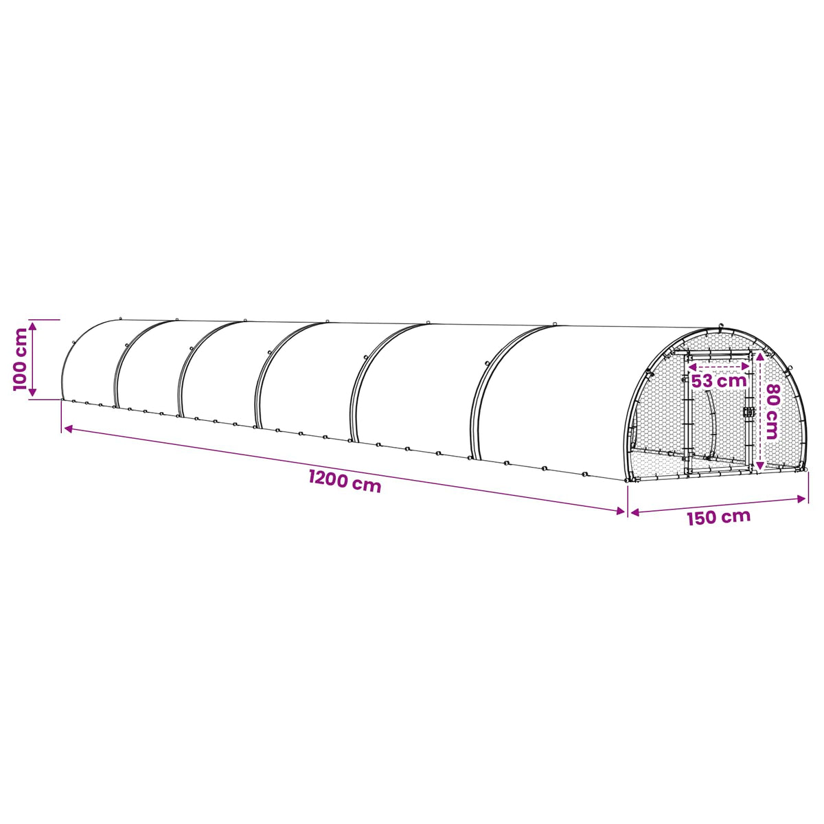 Chicken Coop Silver 1200 x 150 x 100 cm Galvanised Steel