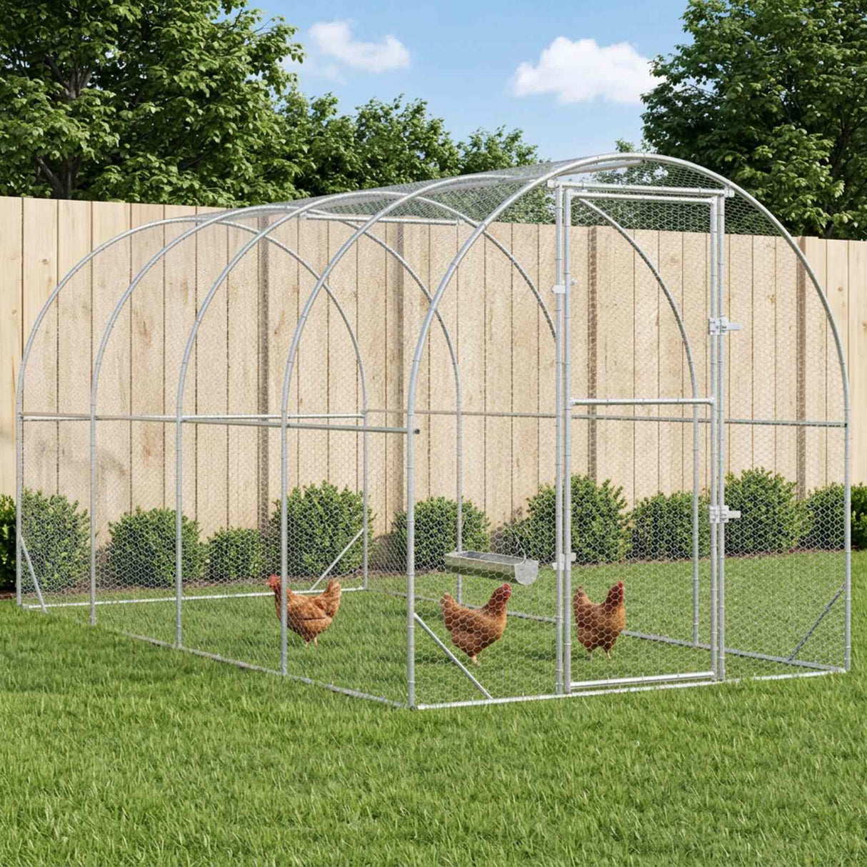 Chicken Coop Silver 400 x 200 x 200 cm Galvanised Steel
