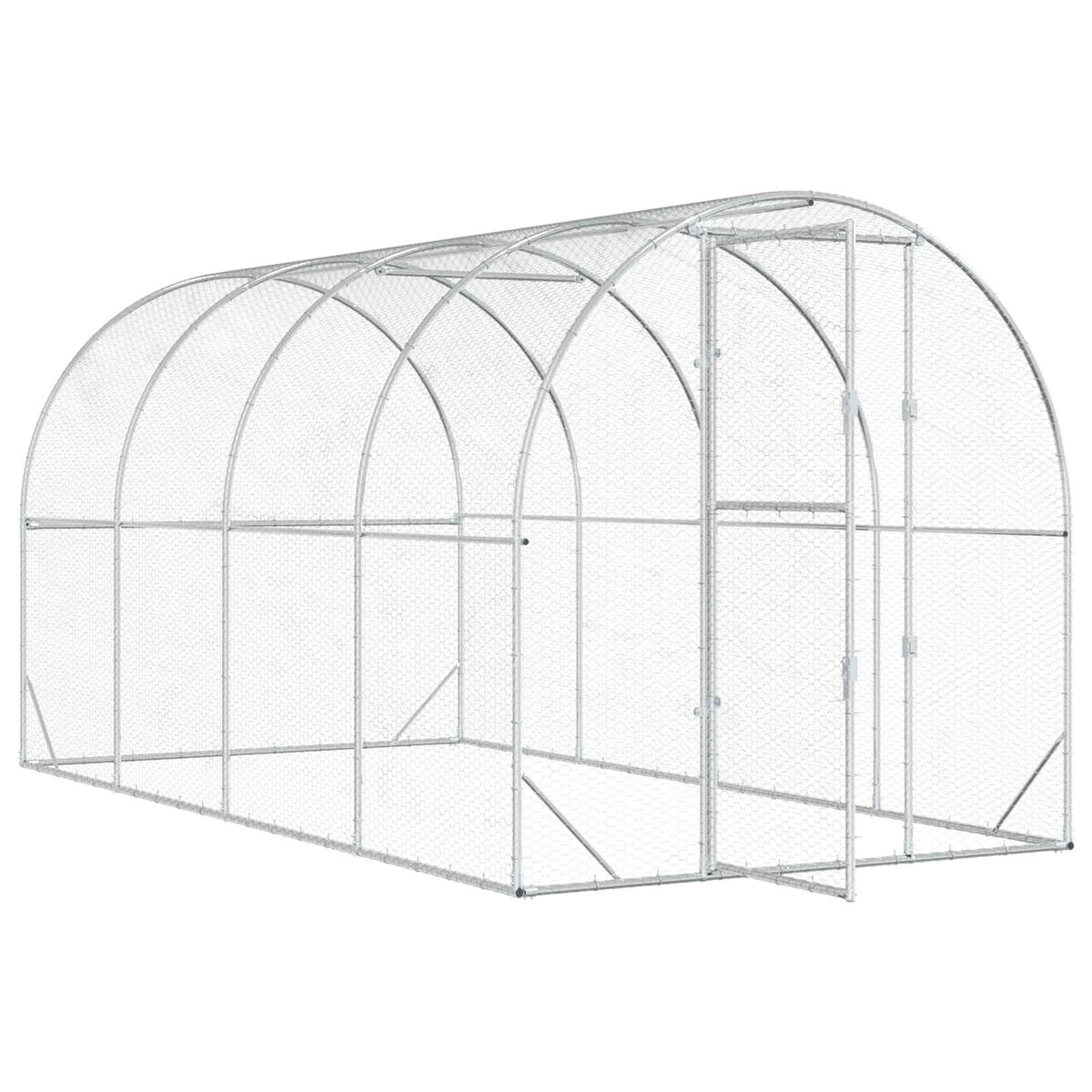 Chicken Coop Silver 400 x 200 x 200 cm Galvanised Steel