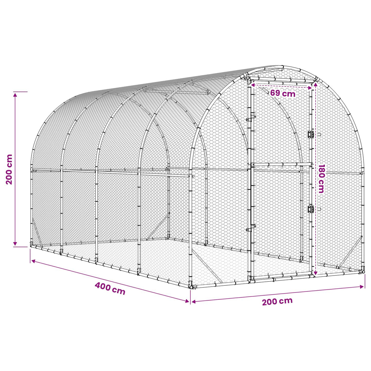 Chicken Coop Silver 400 x 200 x 200 cm Galvanised Steel