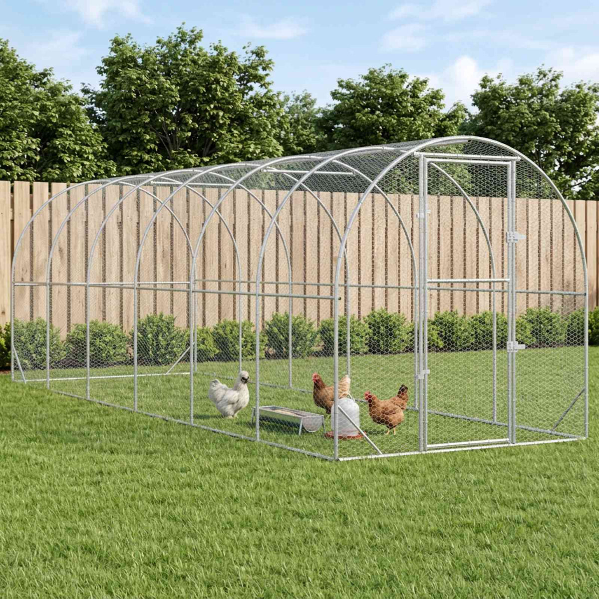 Chicken Coop Silver 600 x 200 x 200 cm Galvanised Steel