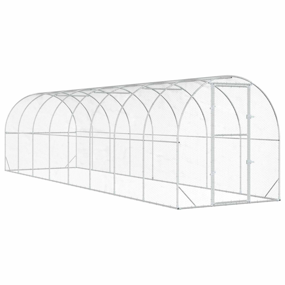 Chicken Coop Silver 800 x 200 x 200 cm Galvanised Steel