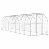 Chicken Coop Silver 800 x 200 x 200 cm Galvanised Steel - Front View