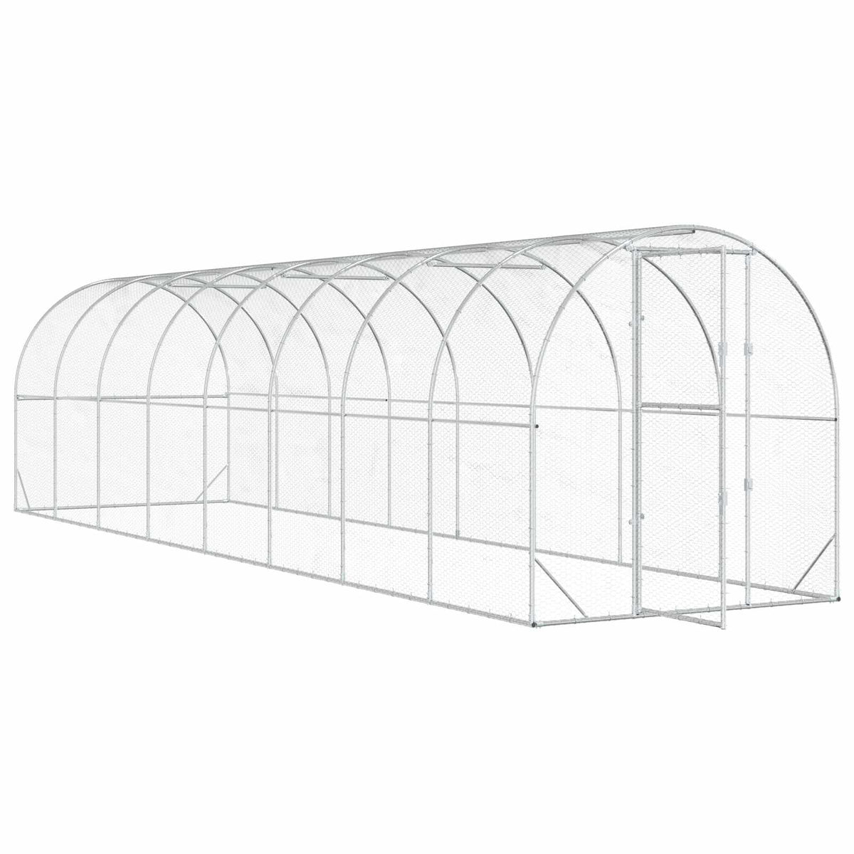Chicken Coop Silver 800 x 200 x 200 cm Galvanised Steel