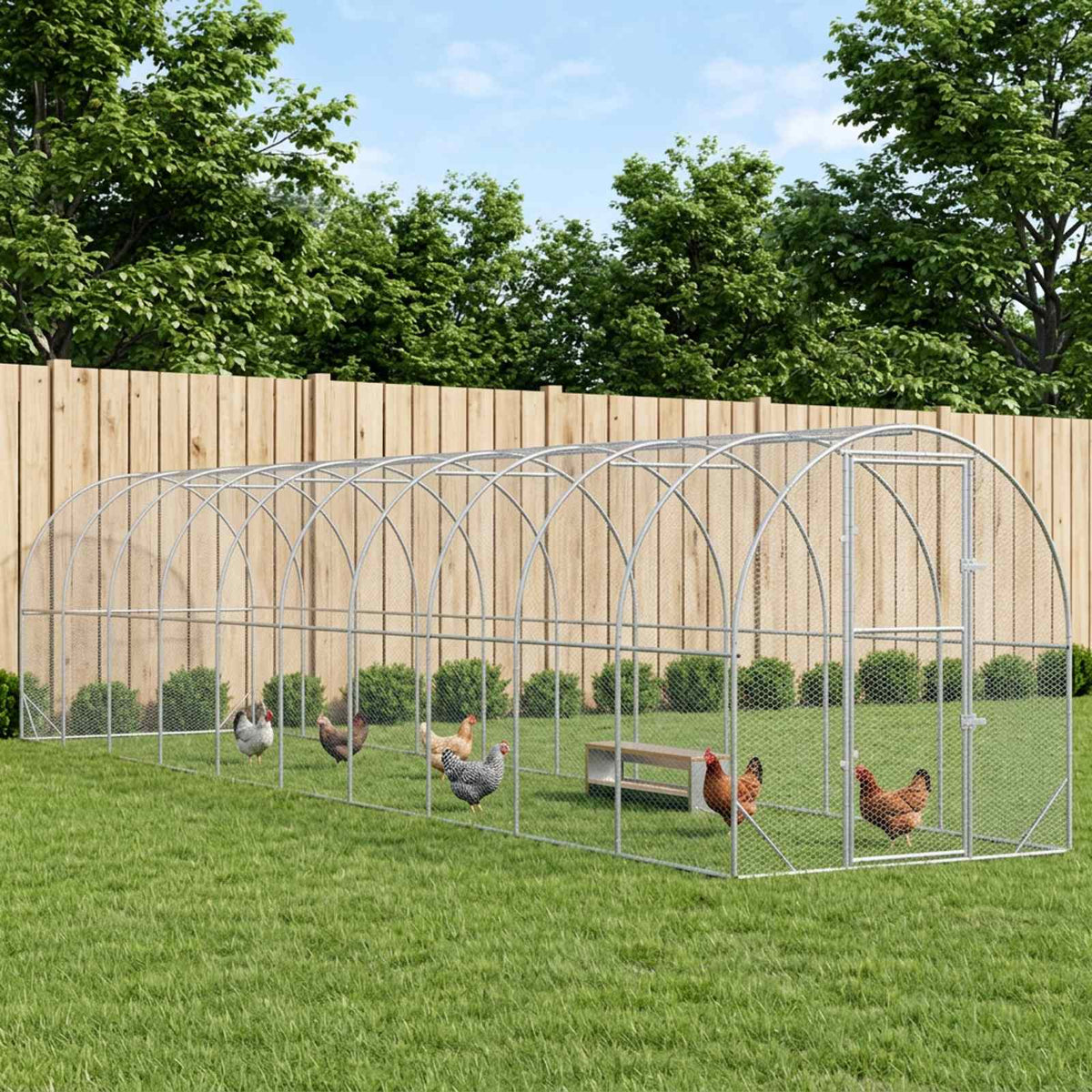Chicken Coop Silver 1000 x 200 x 200 cm Galvanised Steel