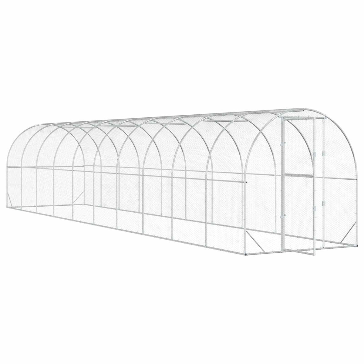Chicken Coop Silver 1000 x 200 x 200 cm Galvanised Steel
