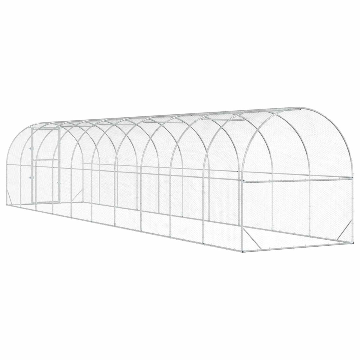 Chicken Coop Silver 1000 x 200 x 200 cm Galvanised Steel