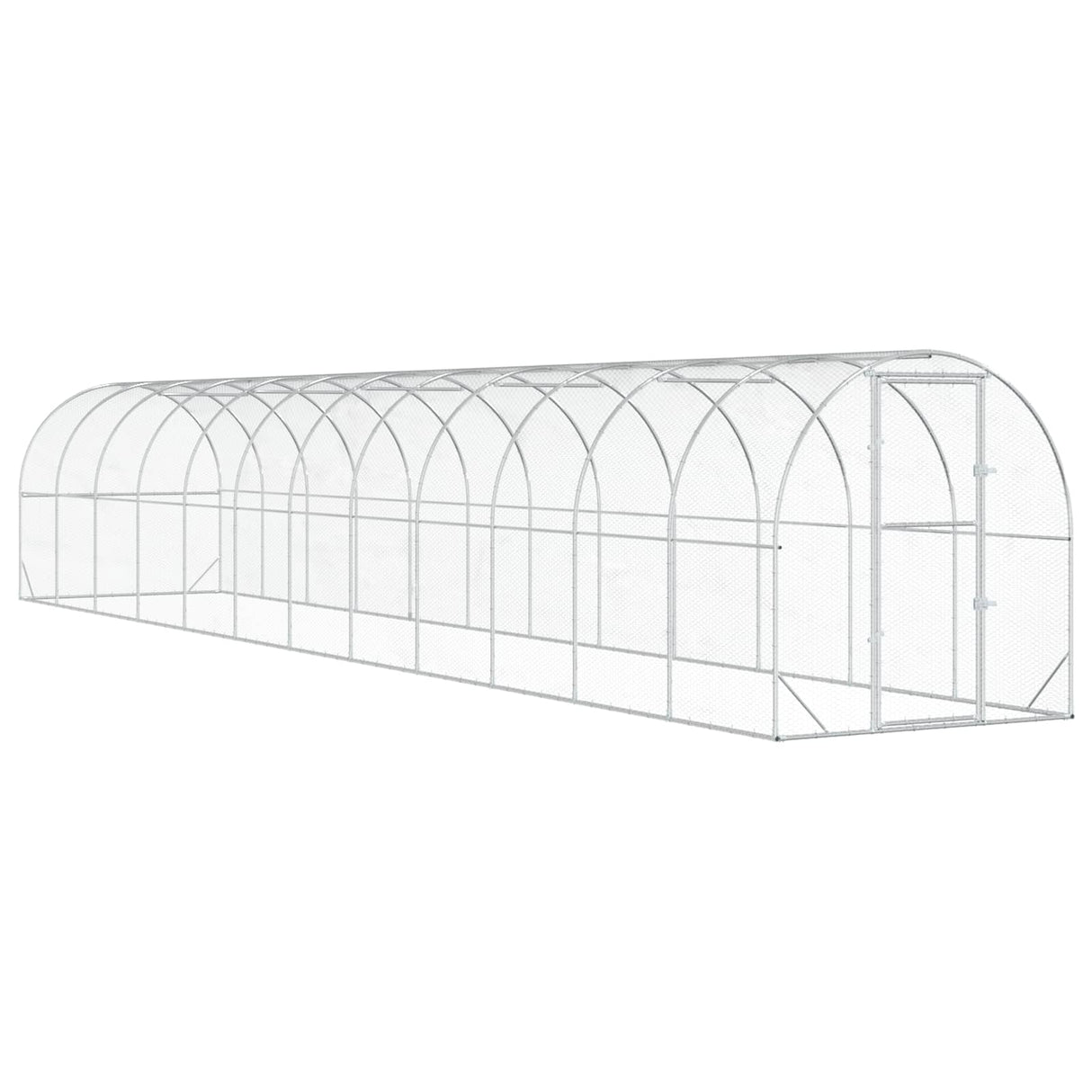 Chicken Coop Silver 1200 x 200 x 200 cm Galvanised Steel