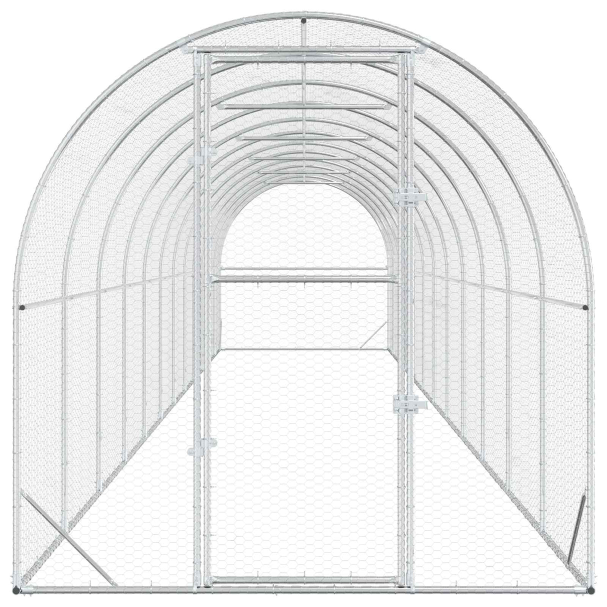 Chicken Coop Silver 1200 x 200 x 200 cm Galvanised Steel