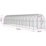 Chicken Coop Silver 1200 x 200 x 200 cm Galvanised Steel