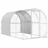 Chicken Coop Silver 400 x 200 x 200 cm Galvanised Steel - Front View