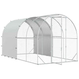 Chicken Coop Silver 400 x 200 x 200 cm Galvanised Steel - Side View
