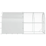 Chicken Coop Silver 400 x 200 x 200 cm Galvanised Steel - 45-Degree Angle