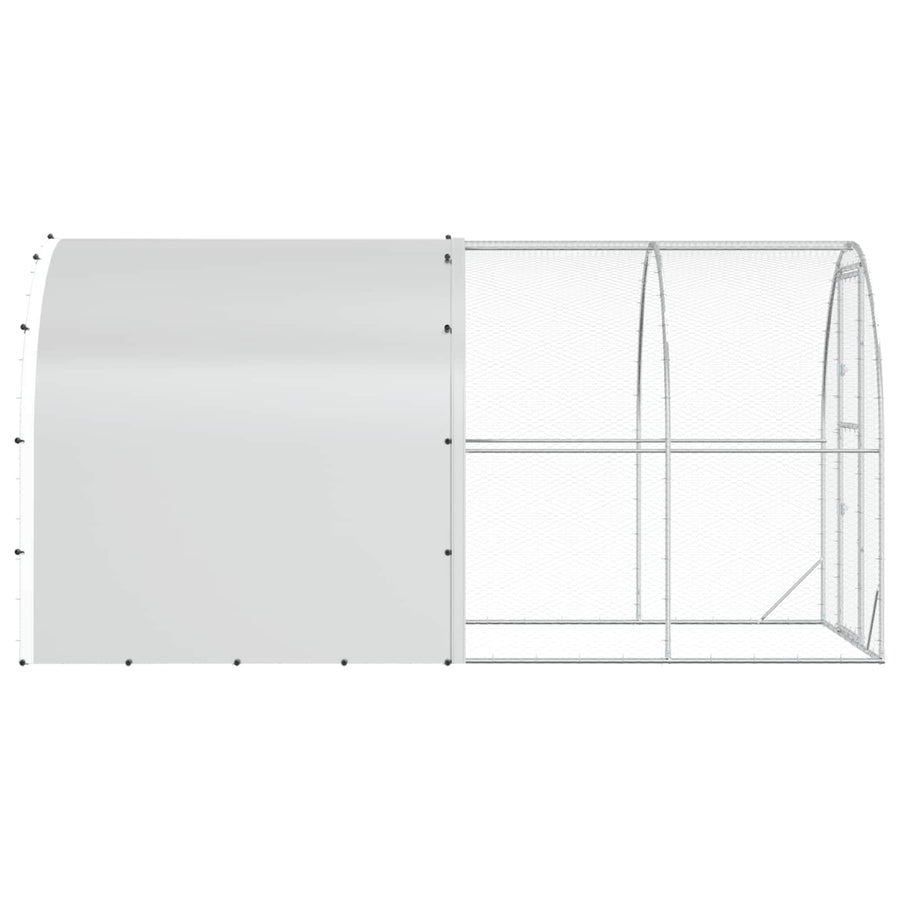 Chicken Coop Silver 400 x 200 x 200 cm Galvanised Steel, image 5