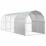 Chicken Coop Silver 600 x 200 x 200 cm Galvanised Steel - Rear View