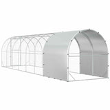 Chicken Coop Silver 800 x 200 x 200 cm Galvanised Steel - Rear View