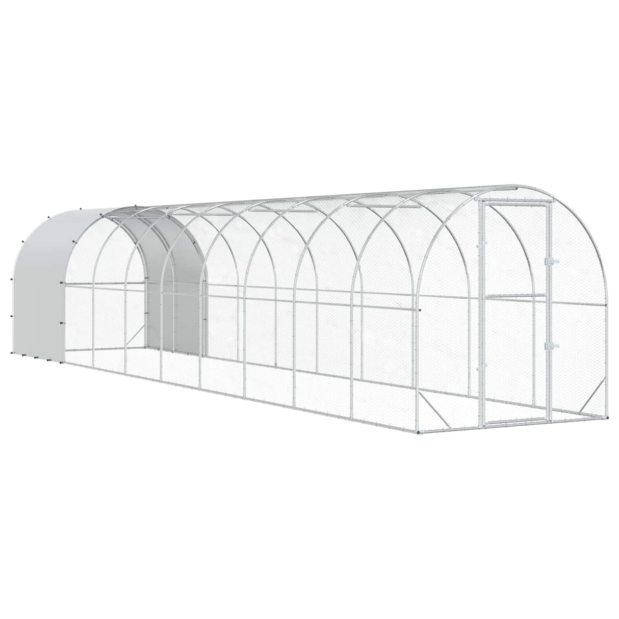 Chicken Coop Silver 1000 x 200 x 200 cm Galvanised Steel