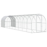 Chicken Coop Silver 1000 x 200 x 200 cm Galvanised Steel - Front View