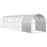 Chicken Coop Silver 1000 x 200 x 200 cm Galvanised Steel - Rear View