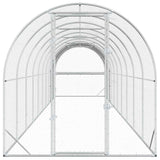 Chicken Coop Silver 1000 x 200 x 200 cm Galvanised Steel - Top-Down View