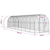 Chicken Coop Silver 1000 x 200 x 200 cm Galvanised Steel